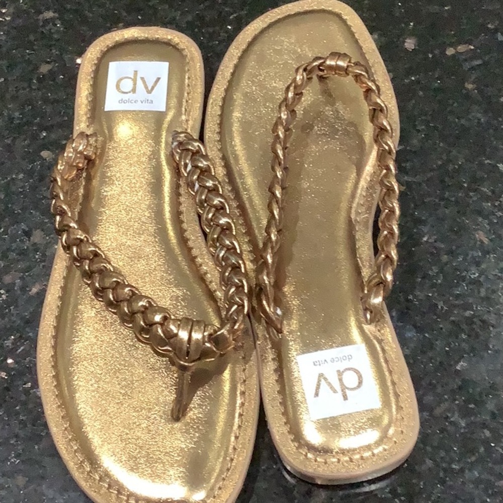 Dolce. It’s flat thong sandals. Bronze color. - Picture 3 of 3